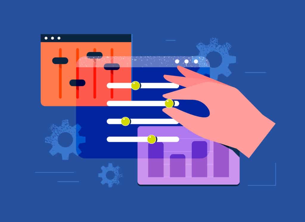 illustration of gears and computer tabs