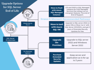 Graph showing pathways to azure or SQL